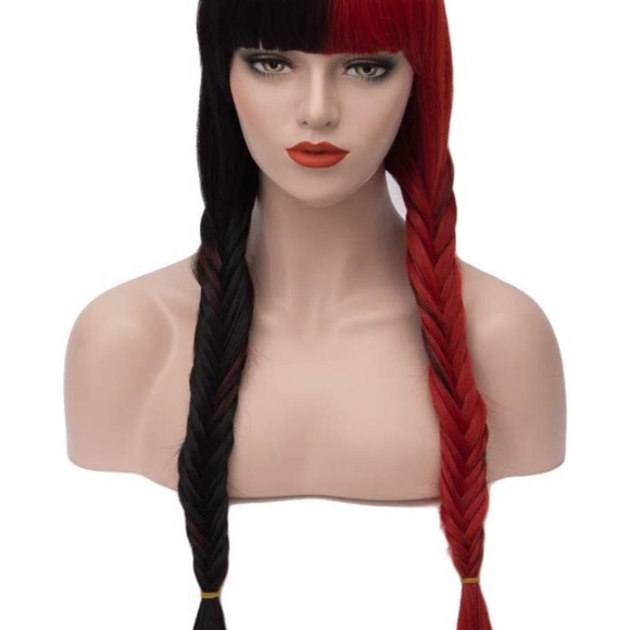 ✖️Lana Red & Black split dye Cosplay Straight Wig main image 5